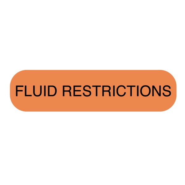Fluid Restrictions Label 5/16 x 1-1/4"